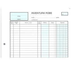 IR-100/T INVENTURA ROBE; Blok 100 listova, 21 x 29,7 cm