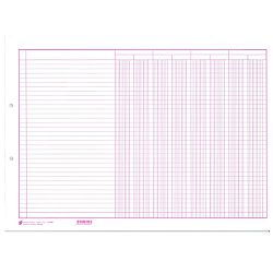 4-DK-50 RASTER SA 4 DVOSTRUKE KOLONE; Blok 50 listova, 40 x 29,5 cm