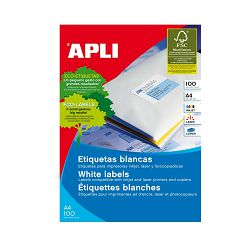 Naljepnica Apli 52,5x29,7mm bijela 100L 3130/1286