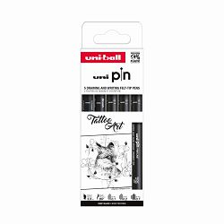 Marker Uni pin set Tattoo art 0,1/0,2/0,7/BR/CS3 mm crni 5/1