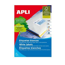 Naljepnica Apli 48,5x25,4mm bijela 100L 3129/1285