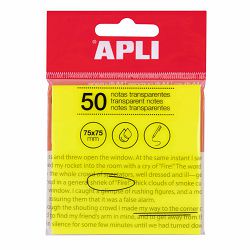 Blok Apli samoljepljivi 75x75mm žuti transparent 50L 19569