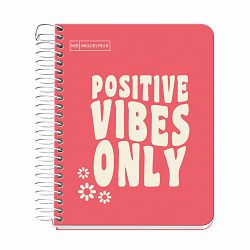 Kolegij blok Miquelrius A6 90g 100L spiralni crte Messages rigid cardboard coral MR4277