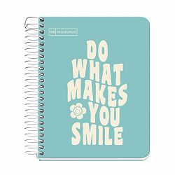 Kolegij blok Miquelrius A6 90g 100L spiralni crte Messages rigid cardboard sky blue MR4279