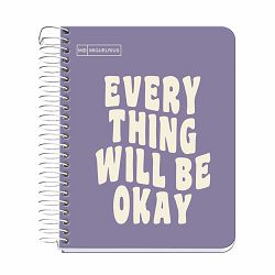 Kolegij blok Miquelrius A6 90g 100L spiralni crte Messages rigid cardboard purple MR4280