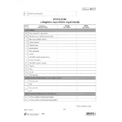 RNO-P PROMJENE U REGISTRU NEPROFITNIH ORGANIZACIJA; Komplet 2 lista, 21 x 29,7 cm