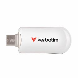 USB stick Verbatim 3.2 Gen1 #30231 512GB Plectra USB-C, bijeli