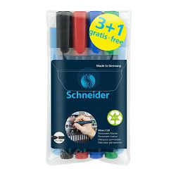 Flomaster Schneider, permanent marker, Maxx 130, 1-3 mm, set od 4 boje, PVC etui