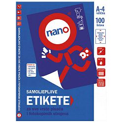 Etikete za laserske i ink-jet pisače, za diskete Nano, N-51, 70x67,7 mm, 100/1