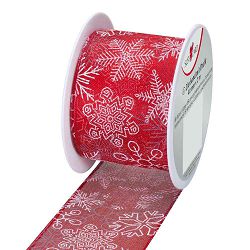 Vrpca kolut 2 m x 40 mm, tekstil, sa žicom, crvena sa pahuljicama, Herlitz