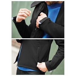 Jakna zip muška B&C Hooded Softshell crna L