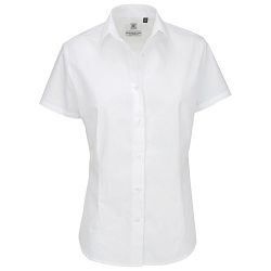 Košulja ženska kratki rukavi B&C Heritage 120g bijela M