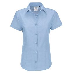 Košulja ženska kratki rukavi B&C Oxford 135g nebo plava 4XL