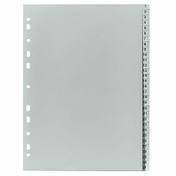 Pregrada plastična A4, 1-31, Herlitz, siva