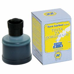 Tinta za trajne dokumente Eurokarbon, 30 ml, crna