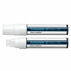 Flomaster Schneider, Deco Marker Maxx 260, tekuća kreda,  2-15 mm, bijeli