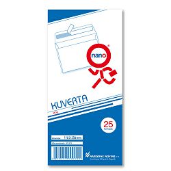 Kuverte 110x230 mm ABT strip, bijela, 25/1