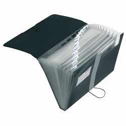 Mapa harmonika A4 s 12 pregrada, polipropilen, crna, Herlitz Easy orga to go