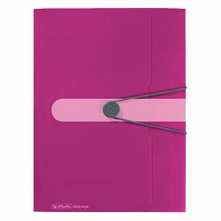 Fascikl s klapnama i gumicom PP A4, Easy orga to go, Herlitz, rozi