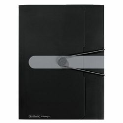 Fascikl s klapnama i gumicom PP A4, Easy orga to go, Herlitz, crni