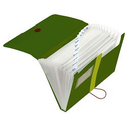 Mapa harmonika A4 s 12 pregrada, reciklirani polipropilen, zelena, Herlitz Easy orga to go Green,