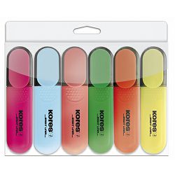 Tekstmarker Kores, Bright Liner, 0,5-5 mm, set od 6 boja, PVC etui