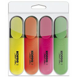 Tekstmarker Kores, Bright Liner, 0,5-5 mm, set od 4 boje, PVC etui