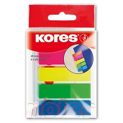 Blok zastavice samoljepljive 12 x 45 mm 25 zastavica 5 neonskih boja Kores