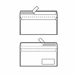 Kuverte 110x230 mm ABT PD strip, bijela, 100/1