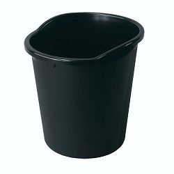 Koš za papir Herlitz, plastični, prozirni, 13 l, crni