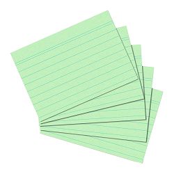 Kartica A6, diktando, set 100/1, 170 gramski papir, zelene, Herlitz