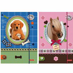 Fascikl prešpan s klapnom i gumicom, A4, Pretty Pets sort, Herlitz