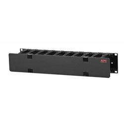 APC Horizontal Cable Manager, 2U x 4" (100mm) Deep, Single-Sided with Cover