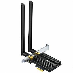 11AX 3000Mbps dual-band PCI-E adapter, 2402Mbps at 5G and 574Mbps at 2.4G, support Bluetooth 5.0, WPA2 encryption, two external Antennas.