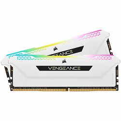 Corsair DDR4, 3200MHz 16GB 2x8GB Dimm, Unbuffered, 16-20-20-38, XMP 2.0, Vengeance RGB Pro SL White Heatspreader, RGB LED, Black PCB, 1.35V, for AMD Ryzen & Intel