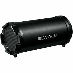 Canyon Bluetooth Speaker, BT V4.2, Jieli AC6905A, TF card support, 3.5mm AUX, micro-USB port, 1500mAh polymer battery, Black, cable length 0.6m, 179.4*79.7*82mm, 0.461kg