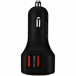 CANYON C-05 Universal 4xUSB car adapter, Input 12V-24V, Output 5V-4.8A, with Smart IC, black rubber coating + orange LED, 71.8*38.8*33mm, 0.034kg