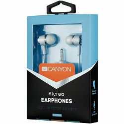 CANYON Stereo earphones with microphone, White