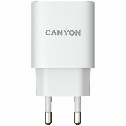 CANYON H-20-04, PD 20W/QC3.0 18W WALL Charger with 1-USB A+ 1-USB-C   Input: 100V-240V, Output: 1 port charge: USB-C:PD 20W (5V3A/9V2.22A/12V1.67A) , USB-A:QC3.0 18W (5V3A/9V2.0A/12V1.5A), 2 port char