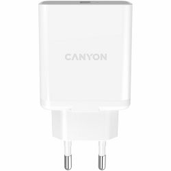 Canyon, Wall charger with 1*USB, QC3.0 24W, Input: 100V-240V, Output: DC 5V/3A,9V/2.67A,12V/2A, Eu plug, Over-load,  over-heated, over-current and short circuit protection, CE, RoHS ,ERP. Size:89*46*2