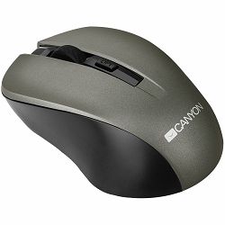 CANYON 2.4GHz wireless optical mouse with 4 buttons, DPI 800/1200/1600, Gray, 103.5*69.5*35mm, 0.06kg
