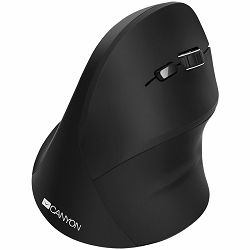 wireless Vertical mouse, USB2.4GHz, Optical Technology, 6 number of buttons, USB 2.0, resolution: 800/1200/1600 DPI, black, size: 86*115*71mm,90g