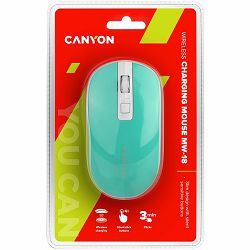 CANYON MW-18 2.4GHz Wireless Rechargeable Mouse with Pixart sensor, 4keys, Silent switch for right/left keys,DPI: 800/1200/1600, Max. usage 50 hours for one time full charged, 300mAh Li-poly battery,,