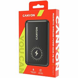 CANYON PB-1001 18W PD+QC 3.0+10W Magnet wireless charger  powerbank 10000mAh Li-poly battery,Lightning Input: DC5V/2A, 9V/2A Type c PD Input： DC5V/3A, 9V/2A， Type C  PD output:5V/3A,9V/2.2A,12V/1.5AQC