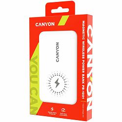 CANYON PB-1001  18W PD+QC 3.0+10W Magnet wireless charger powerbank10000mAh Li-poly battery,Lightning Input: DC5V/2A, 9V/2A Type c PD Input： DC5V/3A, 9V/2A， Type C  PD output:5V/3A,9V/2.2A,12V/1.5AQC 