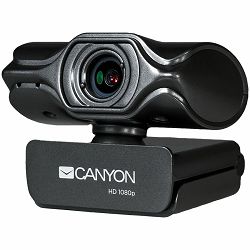 CANYON 2k Ultra full HD 3.2Mega webcam with USB2.0 connector, built-in MIC, Manual focus, IC SN5262, Sensor Aptina 0330, viewing angle 80°, with tripod, cable length 2.0m, Grey, 61.1*47.7*63.2mm, 0.18