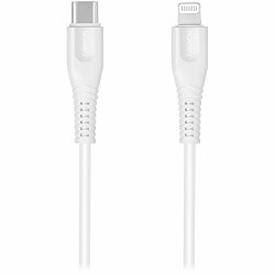 CANYON Type C Cable To MFI Lightning for Apple,  PVC Mouling,Function: with full feature( data transmission and PD charging) Output:5V/2.4A, OD:3.5mm, cable length 1.2m, 0.026kg,Color:White
