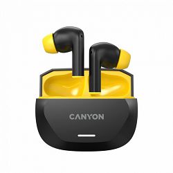 CANYON headset HEXAGON 7 TWS ANC+ENC Wireless Charge Black Yellow