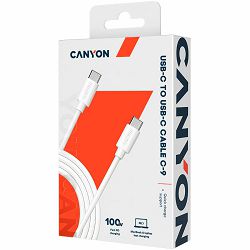 CANYON C-9, 100W, 20V/ 5A, typeC to Type C, 1.2M with Emark, Power wire :20AWG*4C,Signal wires :28AWG*4C,OD4.3mm +/- 0.2mm, PVC ,White