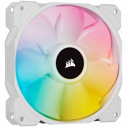 CORSAIR SP Series, White SP120 RGB ELITE, 120mm RGB LED Fan with AirGuide, Single Pack